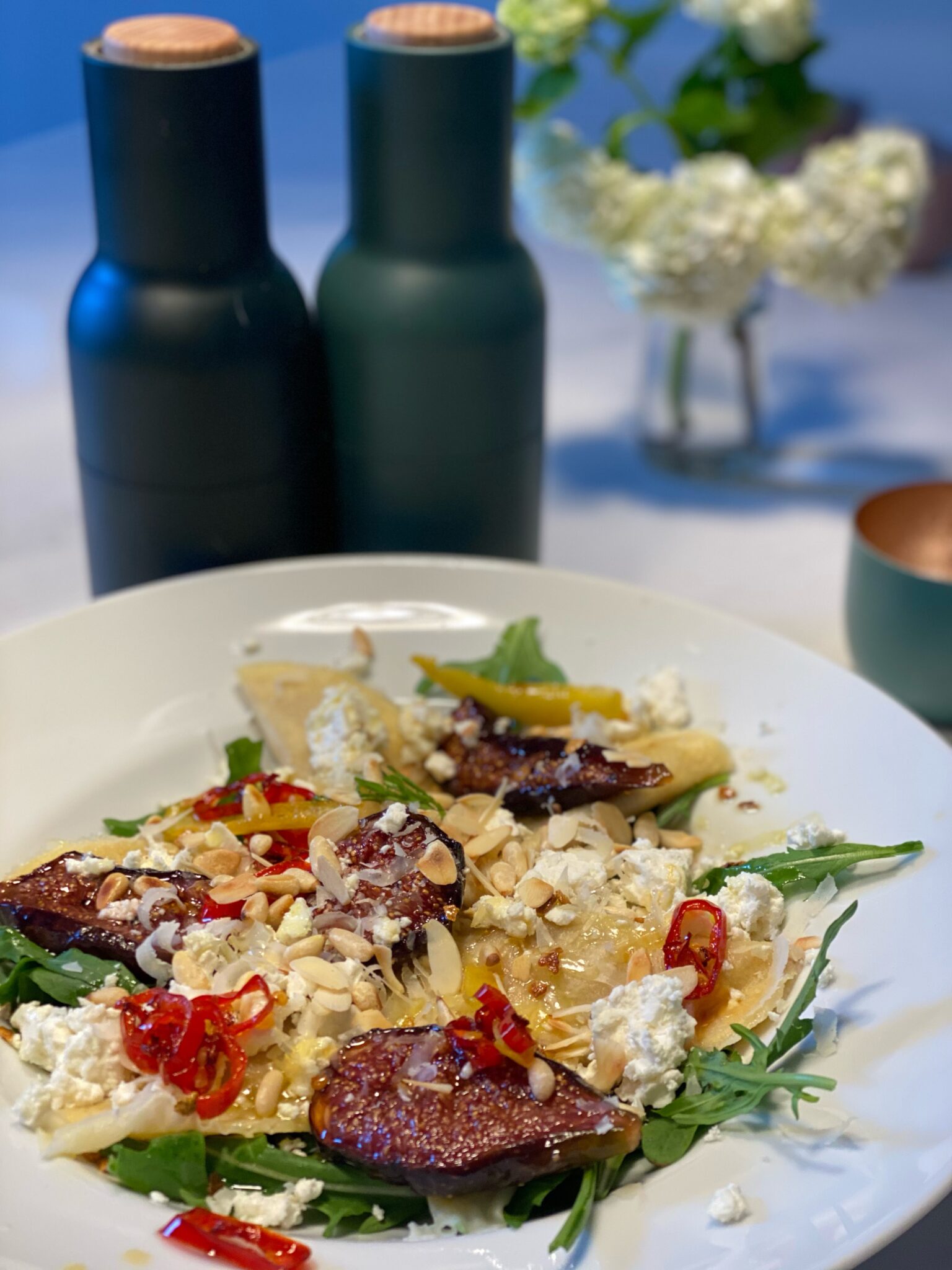 Rezept: Walnuss-Feigen Ravioli mit karamellisierten Feigen