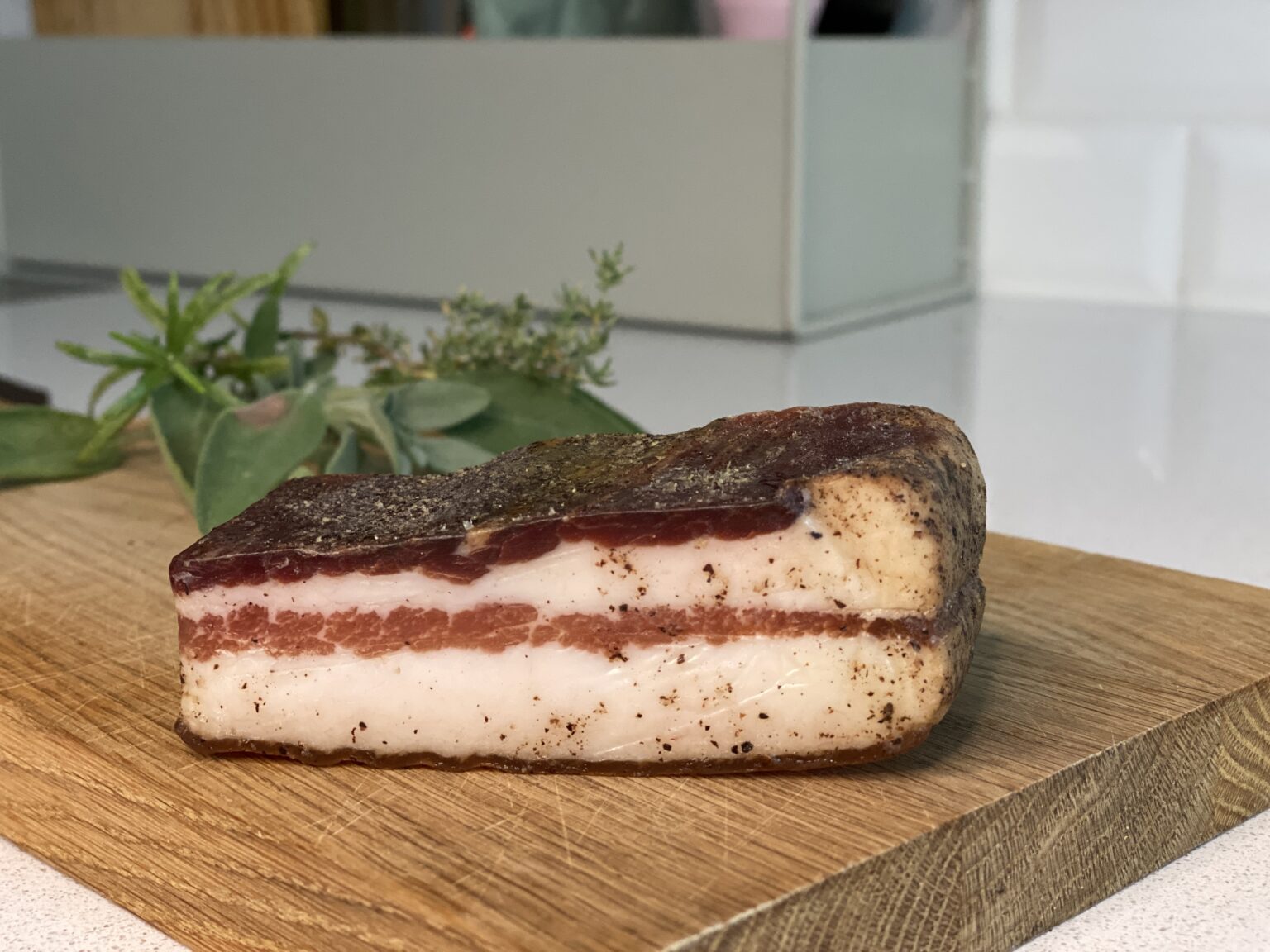 Pancetta aromatischer, italienischer Speck Italienische Nudeln