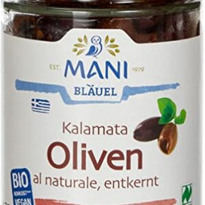 MANI ΜΑΝΙ Kalamata Oliven, al naturale, entkernt, bio, 3er Pack (3 x 175 g)