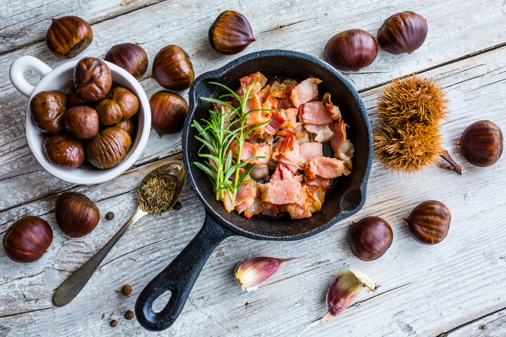 Pancetta aromatischer, italienischer Speck Italienische Nudeln